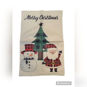 Merry Christmas Santa snowman garden flag